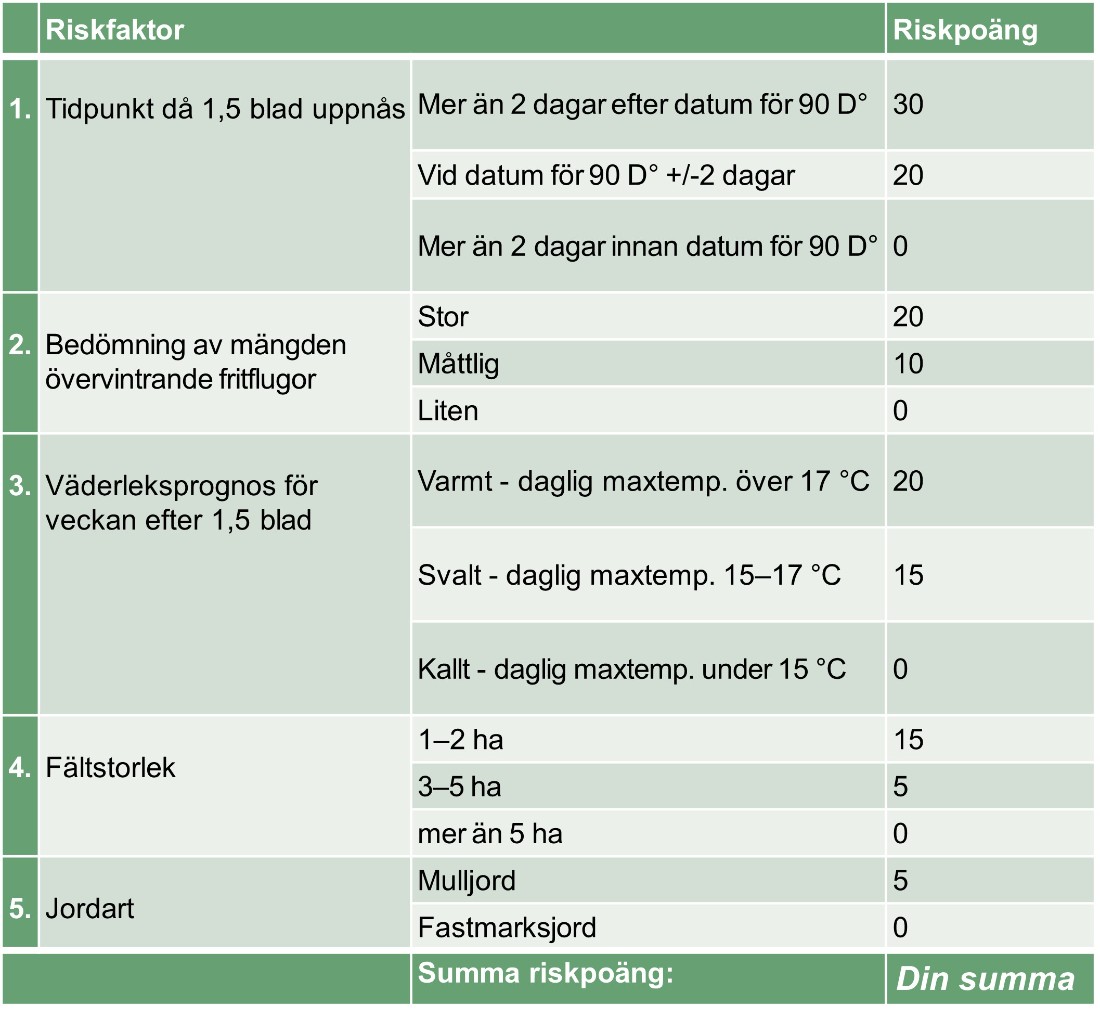 Riskfaktorer fritfluga