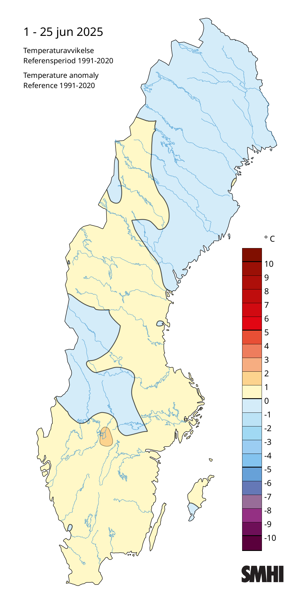 Karta över temperatur